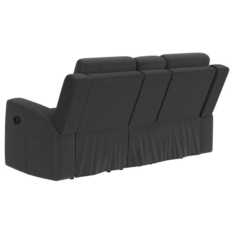 Large Picture of Coaster Furniture Brentwood 610285 Upholstered Reclining Loveseat - Dark Charcoal