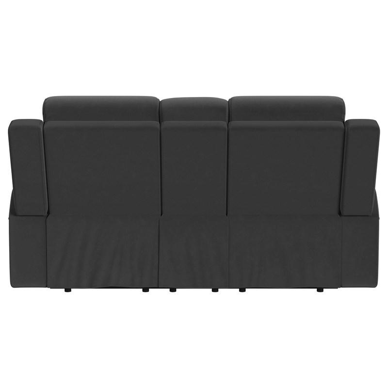 Large Picture of Coaster Furniture Brentwood 610285 Upholstered Reclining Loveseat - Dark Charcoal