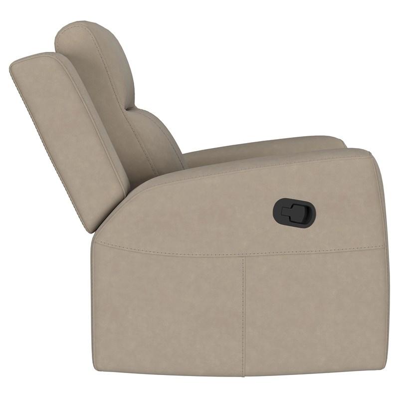 Large Picture of Coaster Furniture Brentwood 610283 Upholstered Recliner Chair - Taupe