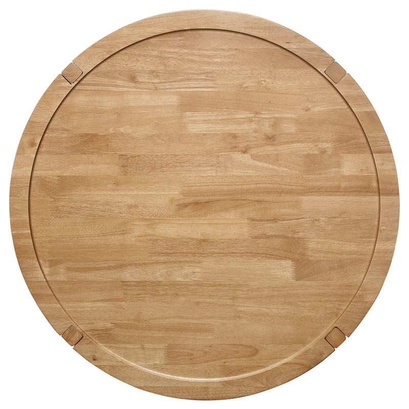 Large Picture of Coaster Furniture Camillo 709698 Round Solid Wood Coffee Table - Maple Brown
