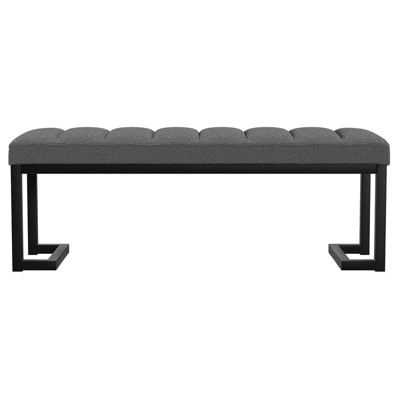 Large Picture of Coaster Furniture Mesa 907516 Boucle Upholstered Tufted Accent Bench - Charcoal