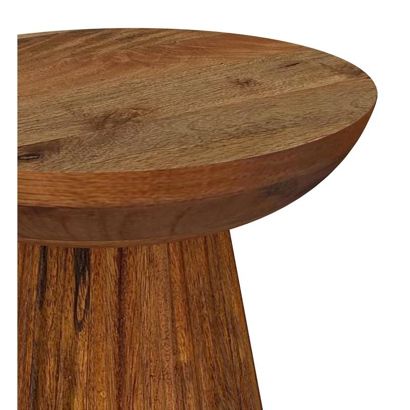 Large Picture of Coaster Furniture Aureo 931155 Round Solid Wood Accent Side Table - Wild Honey