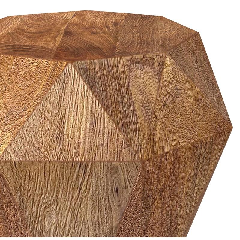 Large Picture of Coaster Furniture Jacinto 931158 Octagonal Solid Mango Wood Side Table - Natural Brown