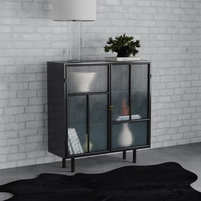 Large Picture of Coaster Furniture Dalia 950385 2-door Accent Storage Cabinet with Shelving - Black