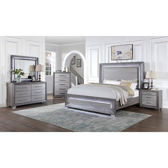 Large Picture of Furniture of America Raiden CM7468GY-CK California King Bed