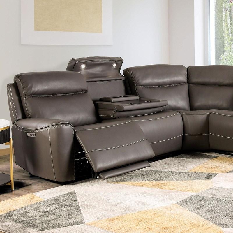 Furniture of America Edmondus CM9923GY-SECT-PM Power Sectional