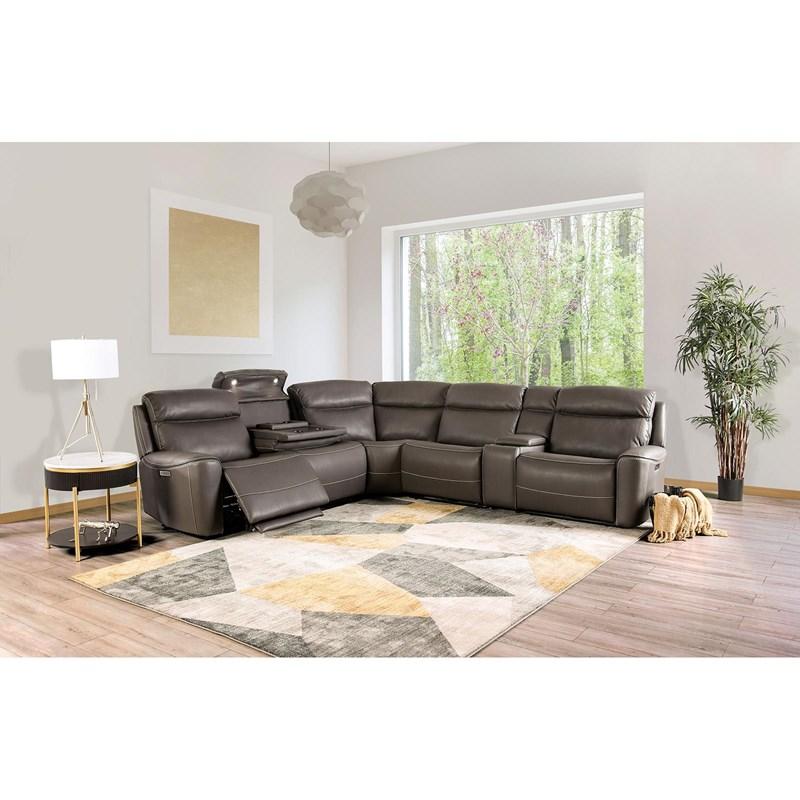 Large Picture of Furniture of America Edmondus CM9923GY-SECT-PM Power Sectional