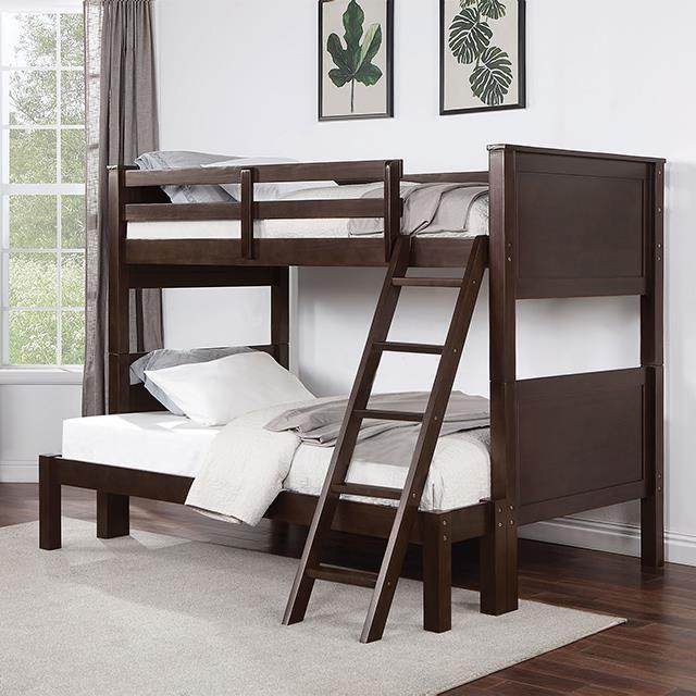 Furniture of America Stamos CM-BK658WN-TF Twin/Full Bunk Bed