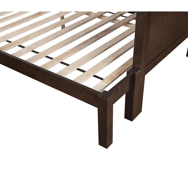 Large Picture of Furniture of America Stamos CM-BK658WN-TF Twin/Full Bunk Bed