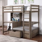 Furniture of America Callistus CM-BK828GY Twin/Workstation Loft Bed