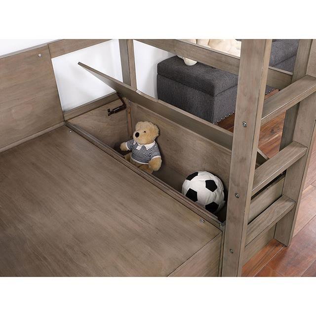 Large Picture of Furniture of America Callistus CM-BK828GY Twin/Workstation Loft Bed