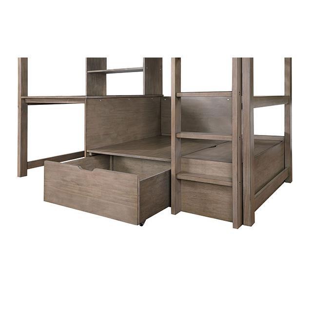 Large Picture of Furniture of America Callistus CM-BK828GY Twin/Workstation Loft Bed