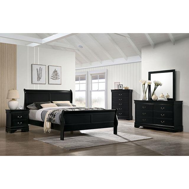 Large Picture of Furniture of America Louis Philippe FM7866BK-T Twin Bed