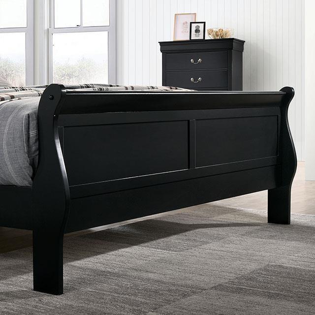 Large Picture of Furniture of America Louis Philippe FM7866BK-T Twin Bed