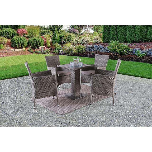 Large Picture of Furniture of America Aminta FM80004GY-5PC-06GY Patio Bistro Set