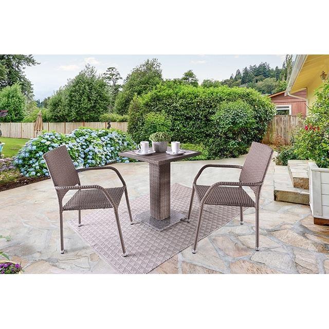 Large Picture of Furniture of America Aminta FM80004NT-3PC-05NT Patio Bistro Set
