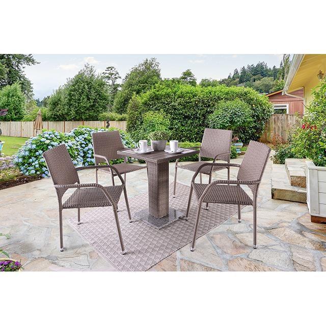 Large Picture of Furniture of America Aminta FM80004NT-5PC-05NT Patio Bistro Set