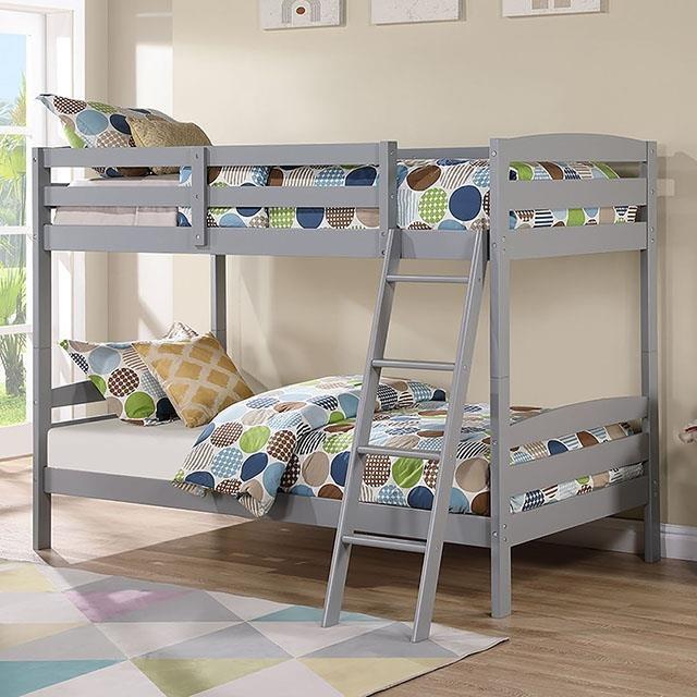 Large Picture of Furniture of America Candice FM-BK002GY Twin/Twin Bunk Bed