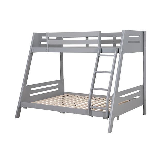 Large Picture of Furniture of America Emilee FM-BK003GY Twin/Full Bunk Bed