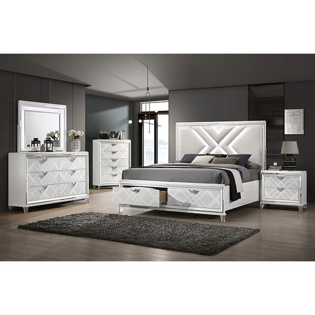 Large Picture of Furniture of America Emmeline FOA7147WH-EK King Bed