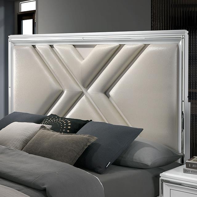 Large Picture of Furniture of America Emmeline FOA7147WH-EK King Bed