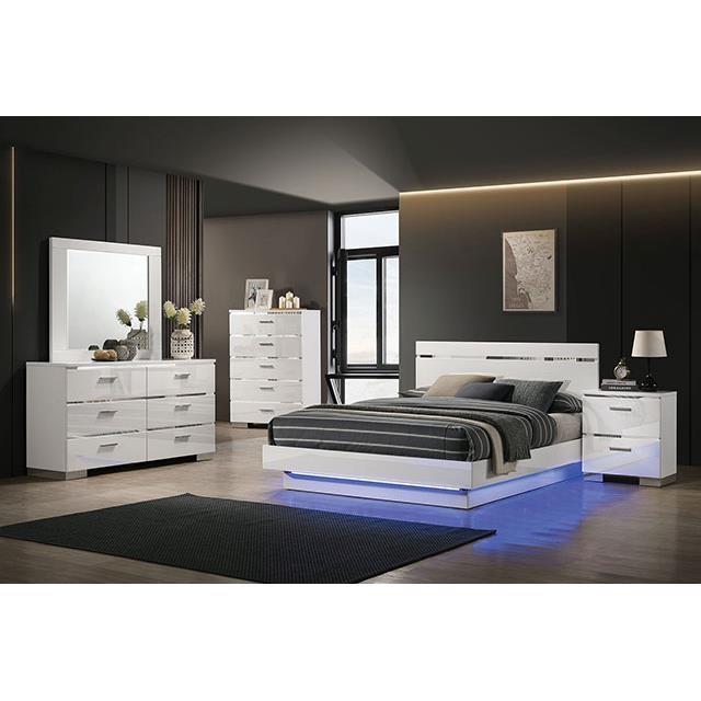 Large Picture of Furniture of America Erlach FOA7189WH-Q-BED