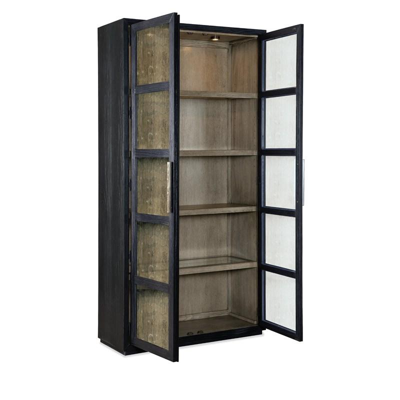 Large Picture of Hooker Furniture 6150-75906-99 Linville Falls Shou Sugi Ban Curio Cabinet