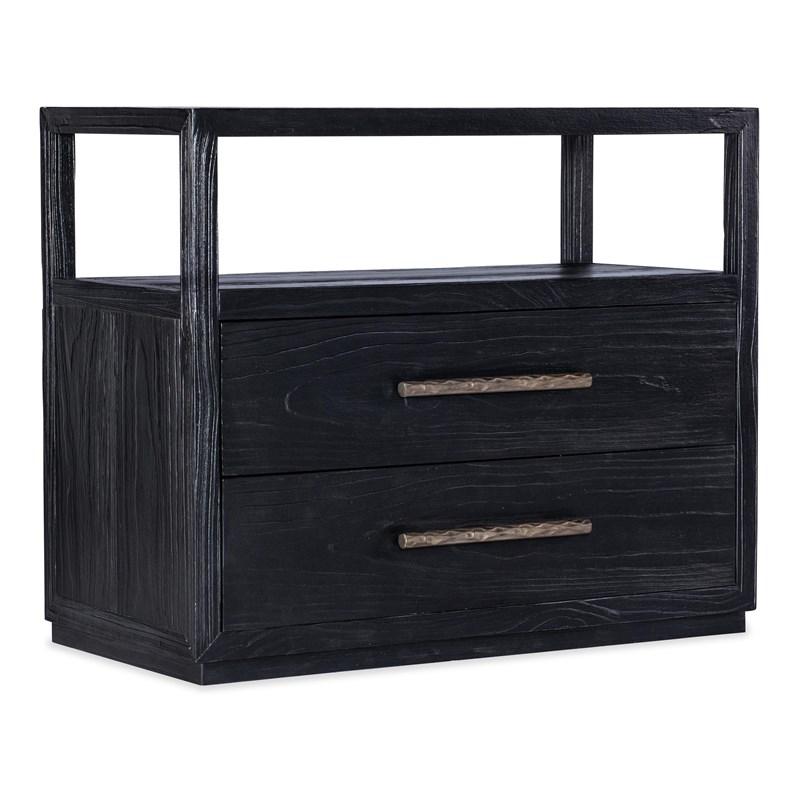 Hooker Furniture 6150-90016-99 Linville Falls Shou Sugi Ban Two Drawer Nightstand