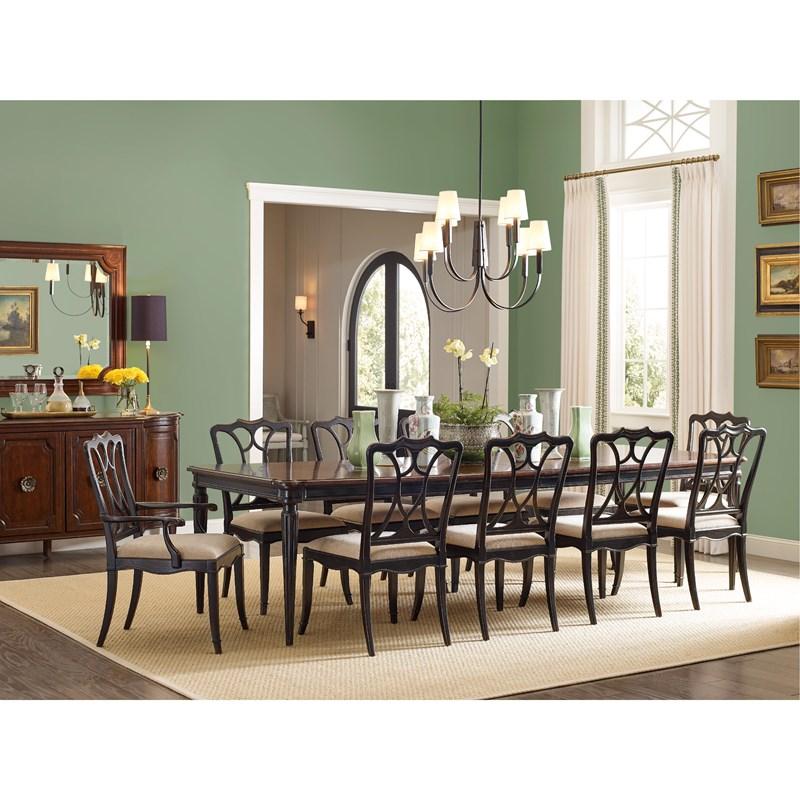 Large Picture of Hooker Furniture 6750-75200-00 Charleston Rectangle Leg Dining Table w-2-22in leaves