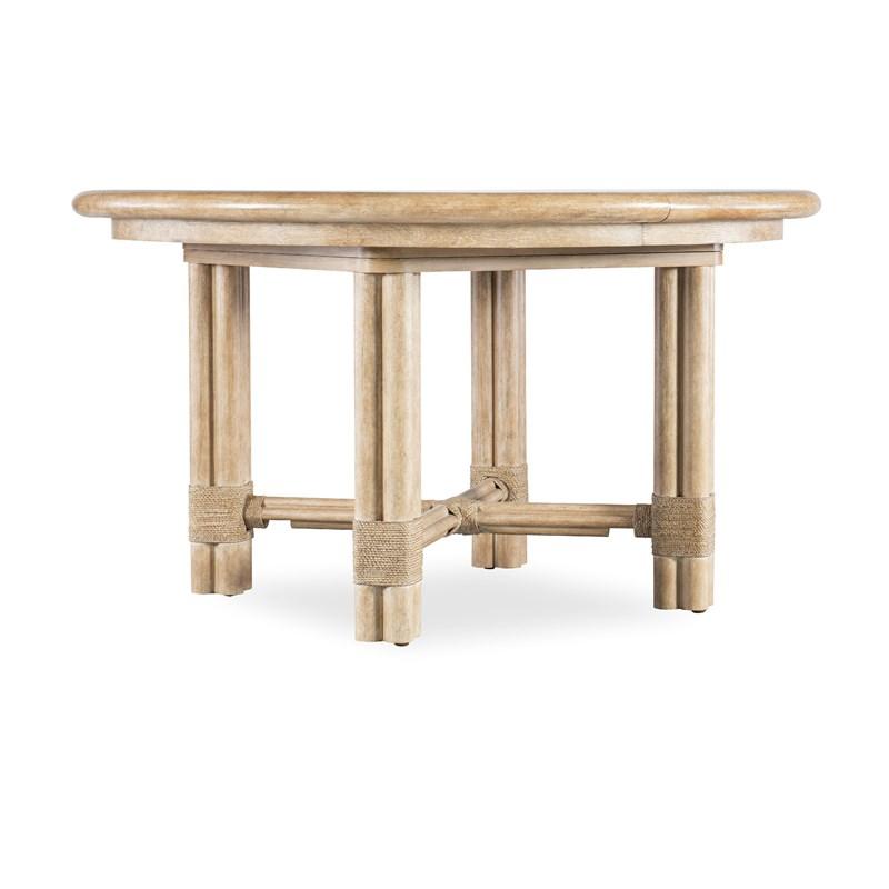 Hooker Furniture 6950-75201-80 Retreat Pole Rattan Round Dining Table with 1-20in Leaf