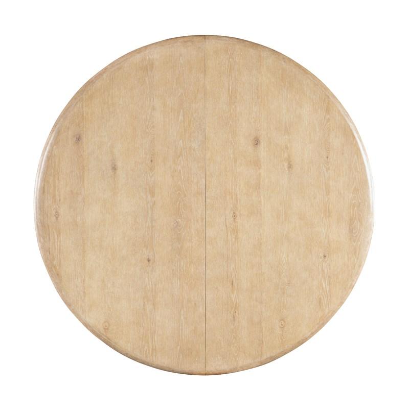 Large Picture of Hooker Furniture 6950-75201-80 Retreat Pole Rattan Round Dining Table with 1-20in Leaf