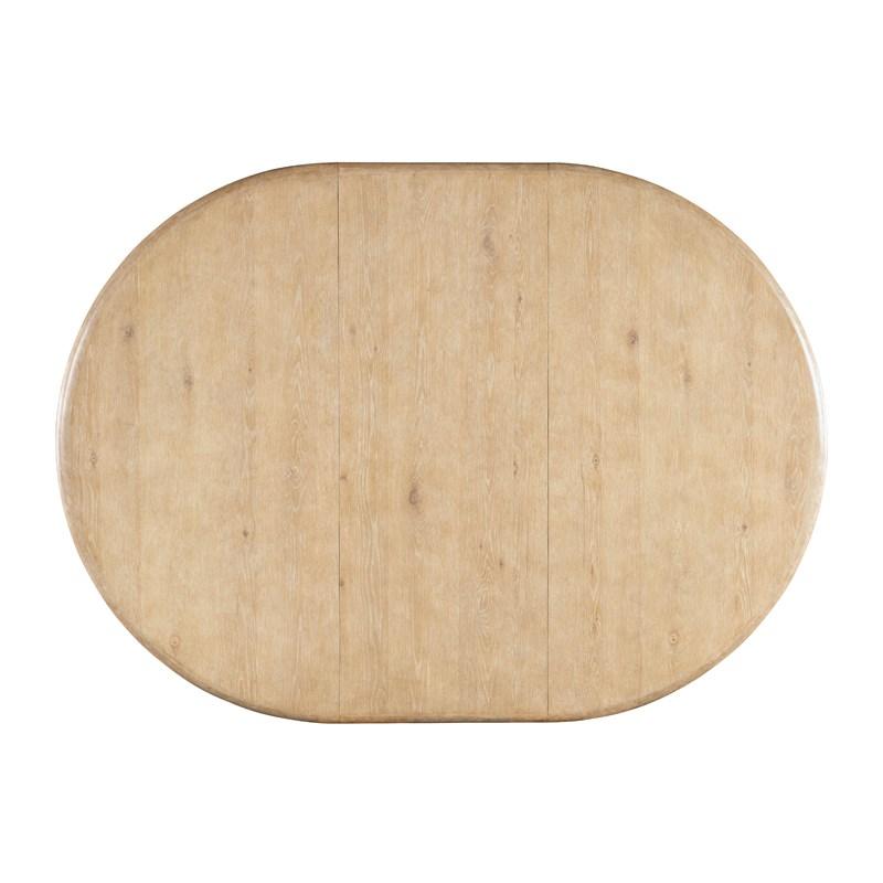 Large Picture of Hooker Furniture 6950-75201-80 Retreat Pole Rattan Round Dining Table with 1-20in Leaf