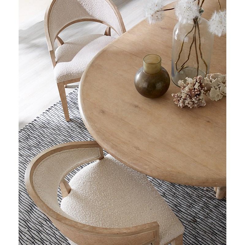 Large Picture of Hooker Furniture 6950-75201-80 Retreat Pole Rattan Round Dining Table with 1-20in Leaf