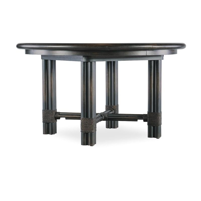 Hooker Furniture 6950-75201-99 Retreat Pole Rattan Round Dining Table with 1-20in Leaf
