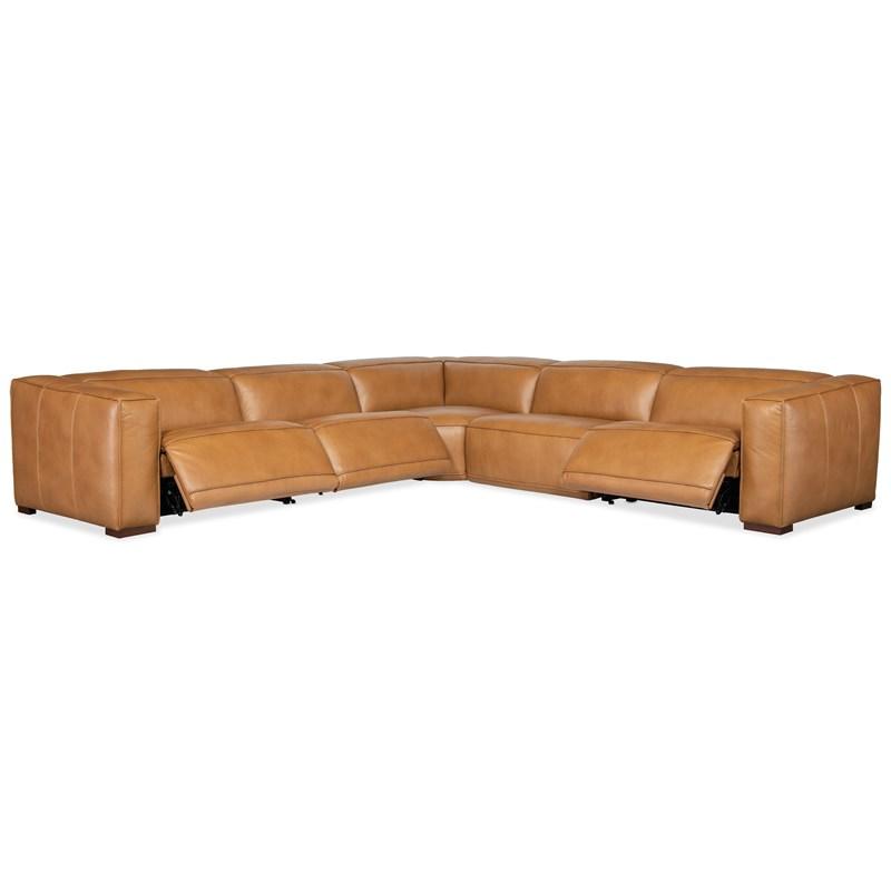 Large Picture of Hooker Furniture SS404-5PC3-080 Fresco 5 Seat Sectional with Power Recline & Power Headrest