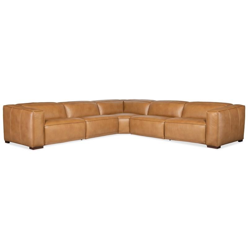 Hooker Furniture SS404-5PC4-080 Fresco 5 Seat Sectional 4-Power Recline & Power Headrest
