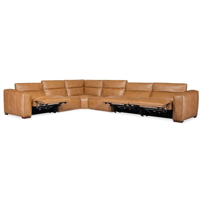 Large Picture of Hooker Furniture SS404-6PC3-080 Fresco 6 Seat Sectional 3-Power Recline & Power Headrest