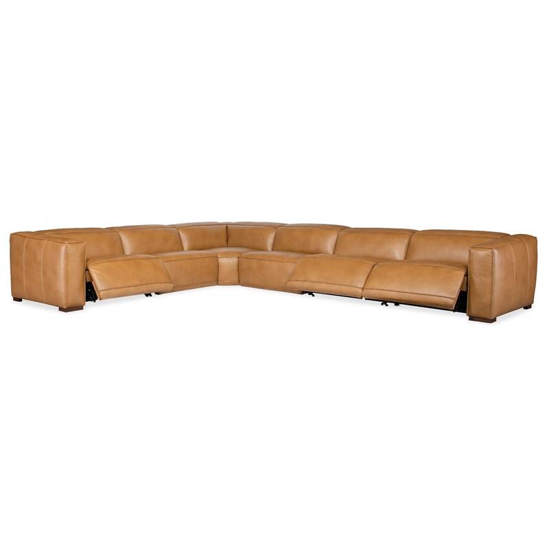 Large Picture of Hooker Furniture SS404-6PC3-080 Fresco 6 Seat Sectional 3-Power Recline & Power Headrest