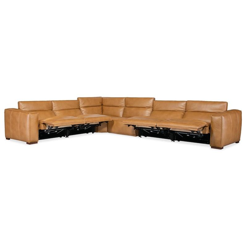 Large Picture of Hooker Furniture SS404-6PC4-080 Fresco 6 Seat Sectional 4-Power Recline & Power Headrest
