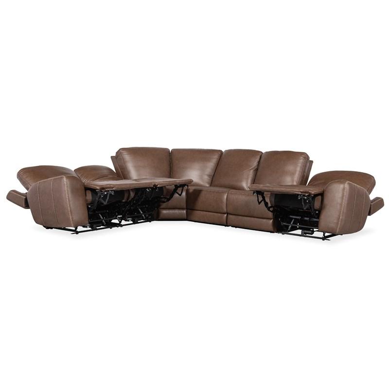 Large Picture of Hooker Furniture SS640-6PC3-088 Torres 6 Piece Sectional with Power Recline & Power Headrest