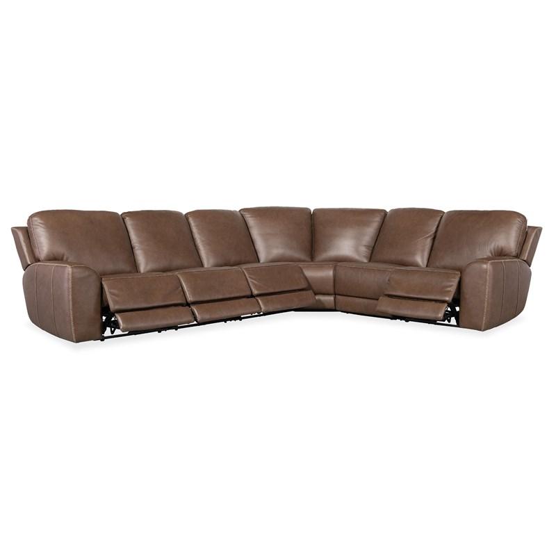 Large Picture of Hooker Furniture SS640-6PC4-088 Torres 6 Piece Sectional with Power Recline & Power Headrest