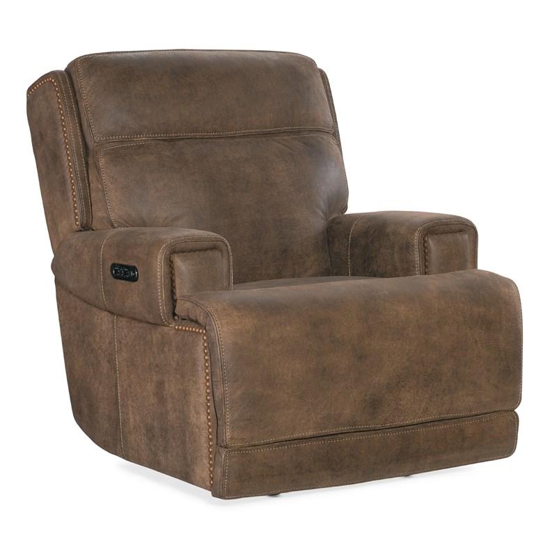 Hooker Furniture SS762-PHZ1-085 Wheeler Power Recliner with Power Headrest