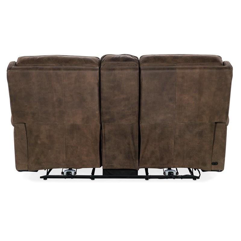Large Picture of Hooker Furniture SS762-PHZC2-085 Wheeler Console Loveseat with Power Recline & Power Headrest