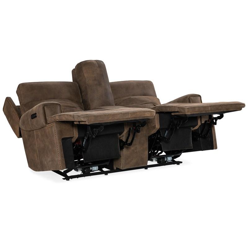Large Picture of Hooker Furniture SS762-PHZC2-085 Wheeler Console Loveseat with Power Recline & Power Headrest