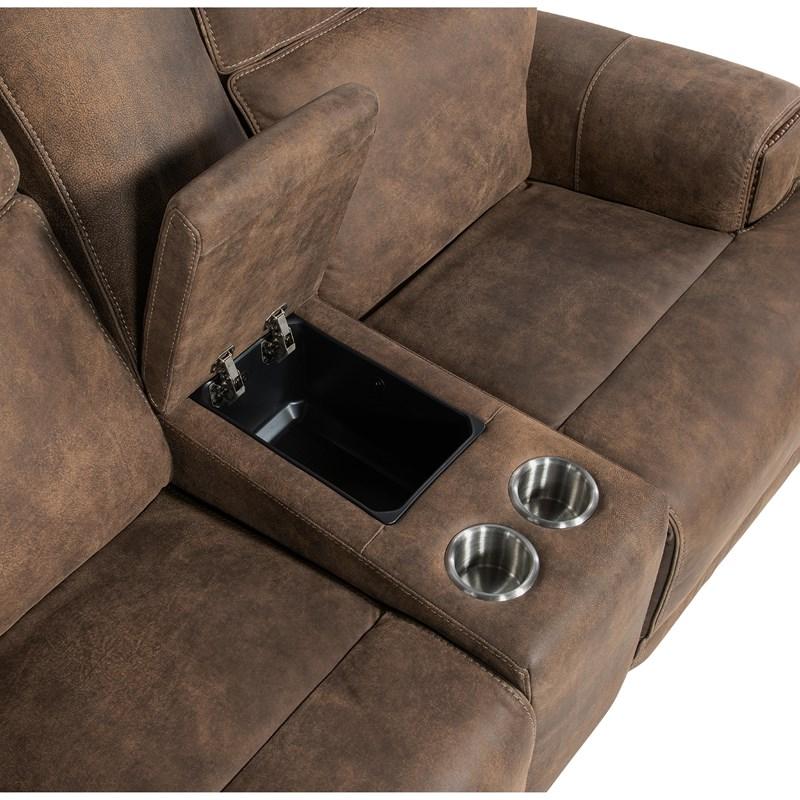 Large Picture of Hooker Furniture SS762-PHZC2-085 Wheeler Console Loveseat with Power Recline & Power Headrest