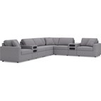 Signature Design by Ashley Modmax 92104S16 8 pc Sectional with Audio Consoles