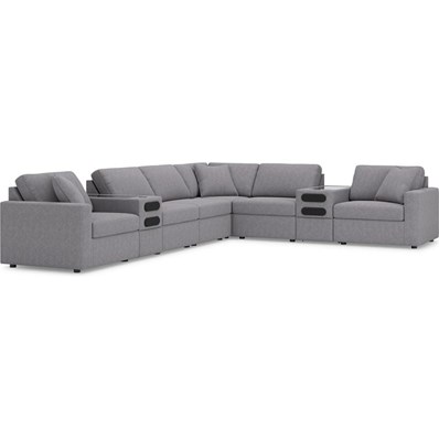 Signature Design by Ashley Modmax 92104S16 8 pc Sectional with Audio Consoles