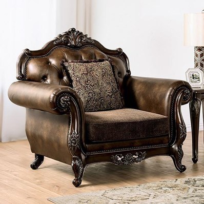 Furniture of America Ensenada FM65003BR-CH Loveseat