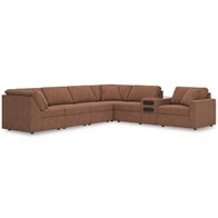 Signature Design by Ashley Modmax 92102S34 7 pc Sectional with Audio Console (Sectionals - Stationary)