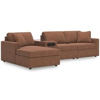 Signature Design by Ashley Modmax 92102S38 4 pc Sectional with Chaise and Audio Console (Sectionals - Stationary)